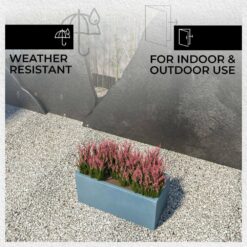 Leisuremod Bloom 23.6 in. Aged Concrete, Fiberstone and Clay Planter Rectangular for Indoor and Outdoor