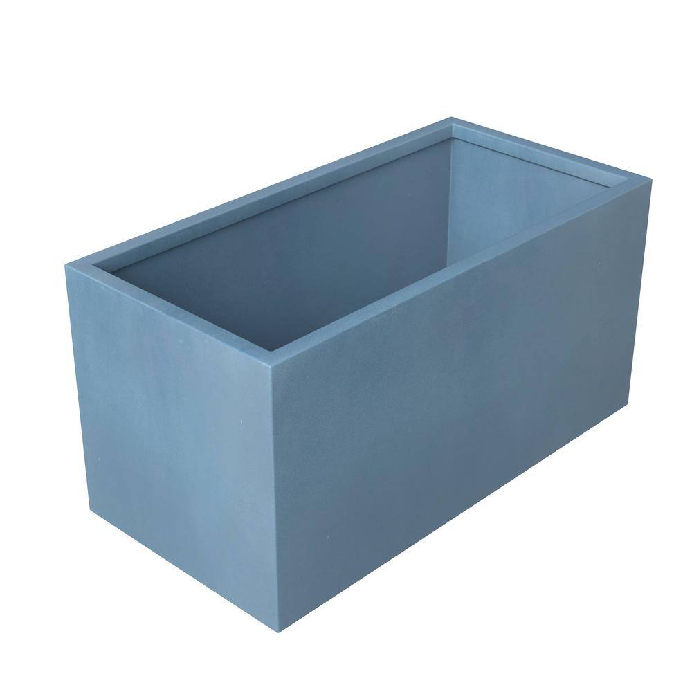 Leisuremod Bloom 23.6 in. Aged Concrete, Fiberstone and Clay Planter Rectangular for Indoor and Outdoor