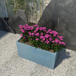 Leisuremod Bloom 23.6 in. Aged Concrete, Fiberstone and Clay Planter Rectangular for Indoor and Outdoor