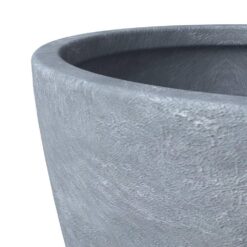 Leisuremod Dahlia Modern 21.5 in. Aged Concrete Fiberstone and Clay Tapered Round Planter for Indoor and Outdoor