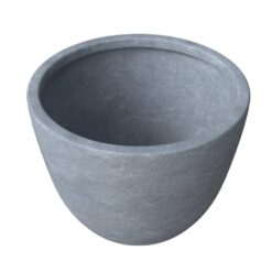 Leisuremod Dahlia Modern 21.5 in. Aged Concrete Fiberstone and Clay Tapered Round Planter for Indoor and Outdoor