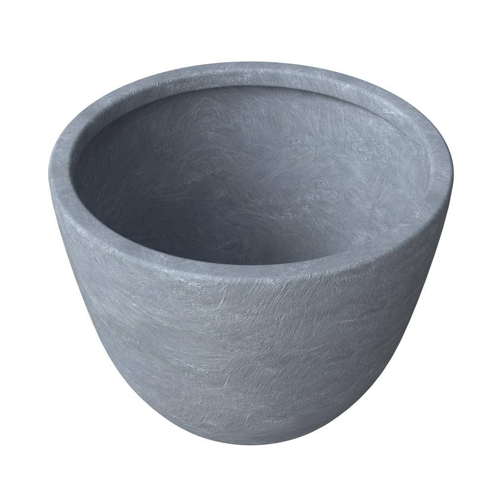 Leisuremod Dahlia Modern 21.5 in. Aged Concrete Fiberstone and Clay Tapered Round Planter for Indoor and Outdoor