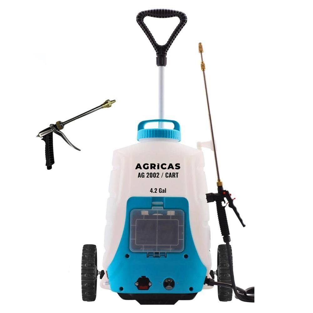 AGRICAS AG2002 CART PRO 12V Battery-Powered 4.2 Gal. Cordless Backpack and Cart Sprayer (1 Pack)