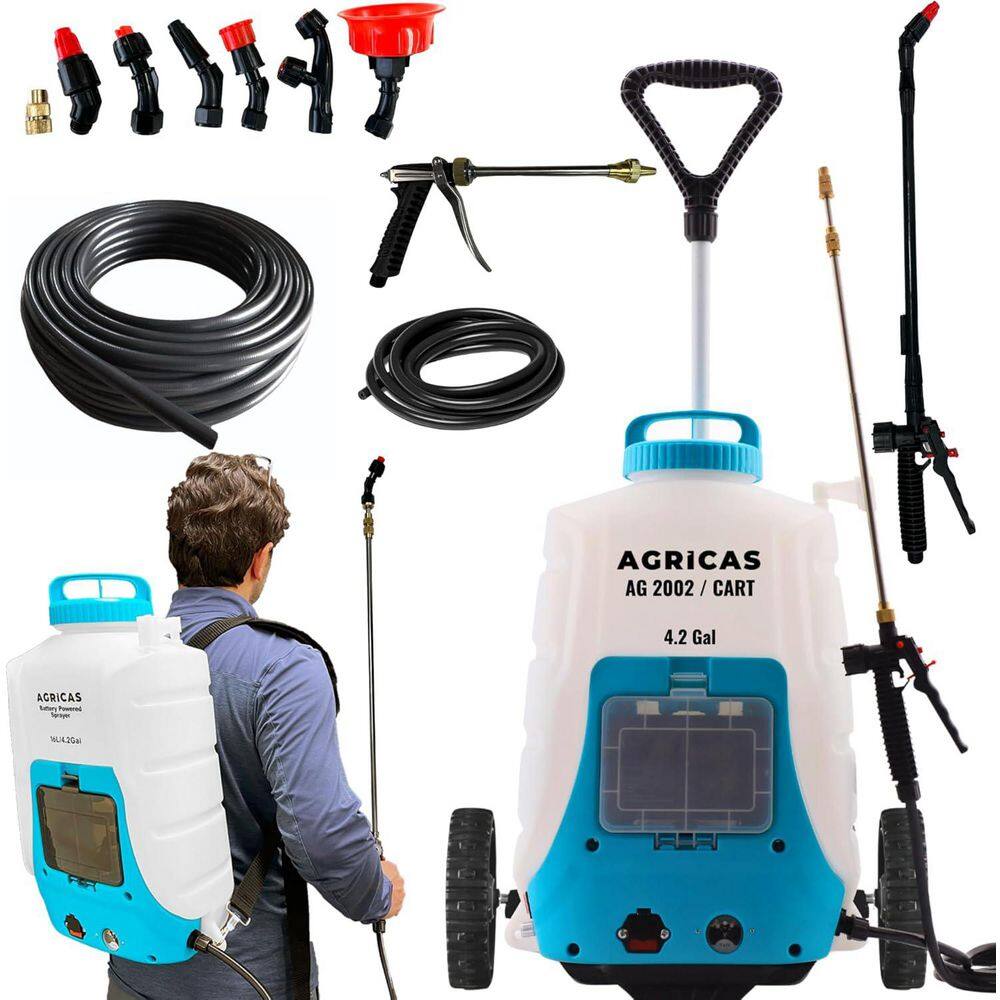 AGRICAS AG2002 CART PRO 12V Battery-Powered 4.2 Gal. Cordless Backpack and Cart Sprayer (1 Pack)