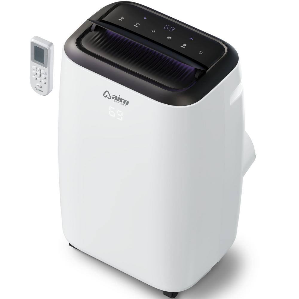 AIRO COMFORT 10,000 BTU Portable Air Conditioner Cools 450 Sq. Ft. with Dehumidifier and LCD Remote in White