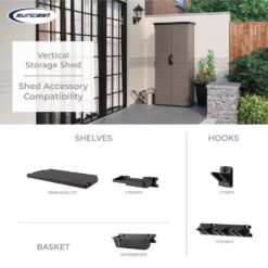 Suncast 2 ft. 8 in. x 4 ft. 5 in. x 3 ft. 9.5 in. Resin Horizontal Storage Shed