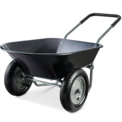 Best Choice Products 5 cu. ft. Black Plastic Wheelbarrow with Padded Handles