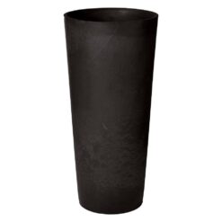 Arcadia Garden Products Contempo Tall Round 13 in. x 28 in. Black PSW Pot