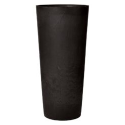 Arcadia Garden Products Contempo Tall Round 13 in. x 28 in. Black PSW Pot