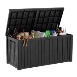 EasyUp 180 Gal. Black Resin Outdoor Storage Deck Box