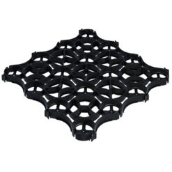 GRAVALOCK PERMEABLE PAVER 22 in. x 22 in. x 1 in. Black Slim Grid Plastic Pavers (12-Pavers/40.5 sq. ft.)