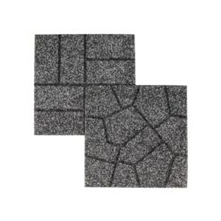 Vigoro 16 in. x 16 in. x 3/4 in. Black/Gray Blended Dual-Sided Rubber Paver (60-Pack)