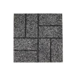 Vigoro 16 in. x 16 in. x 3/4 in. Black/Gray Blended Dual-Sided Rubber Paver (60-Pack)
