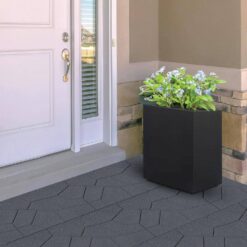 Vigoro 16 in. x 16 in. x 3/4 in. Black/Gray Blended Dual-Sided Rubber Paver (60-Pack)