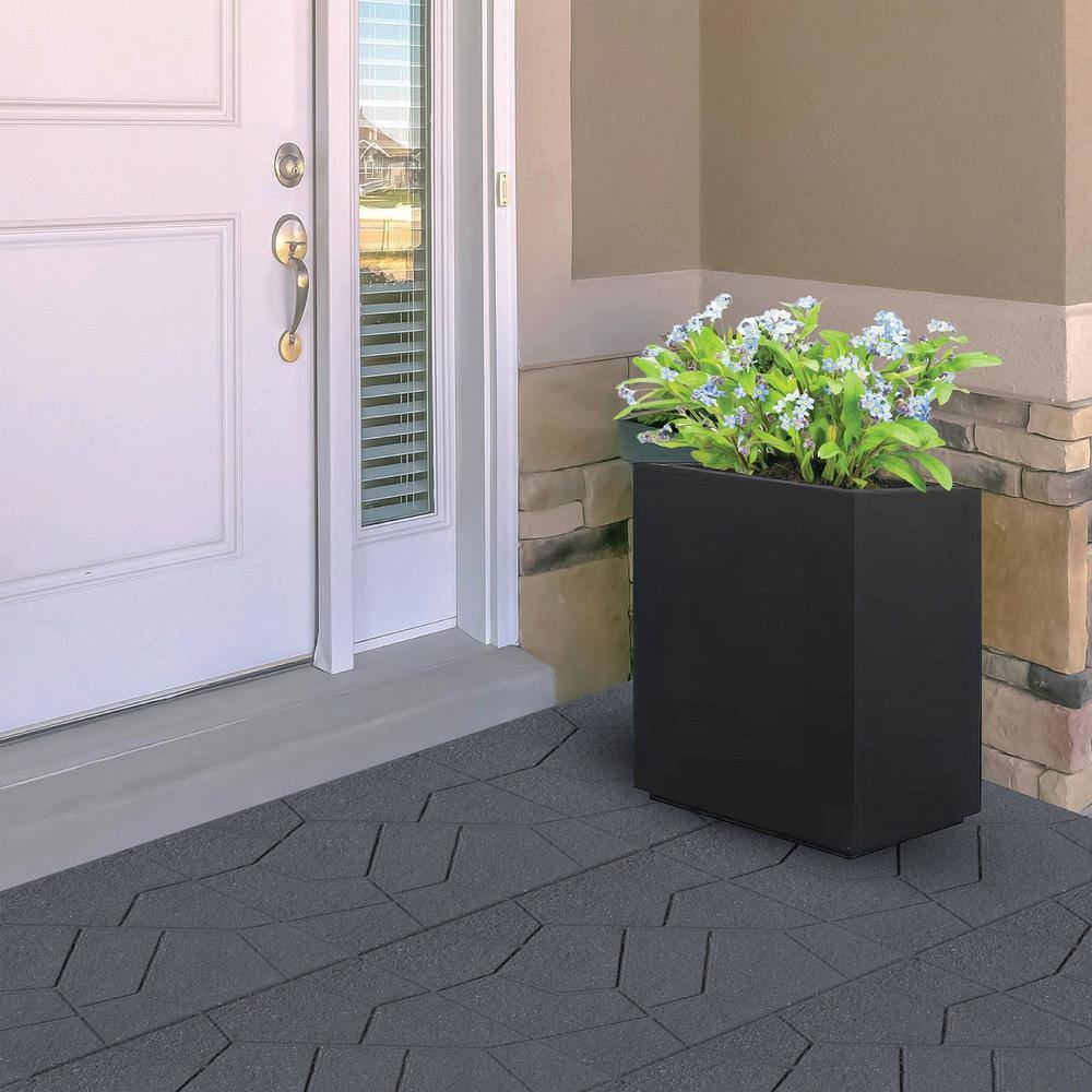Vigoro 16 in. x 16 in. x 3/4 in. Black/Gray Blended Dual-Sided Rubber Paver (60-Pack)