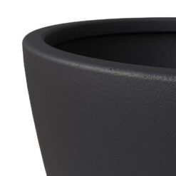 Leisuremod Dahlia Modern 21.5 in. Black Fiberstone and Clay Tapered Round Planter for Indoor and Outdoor