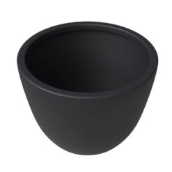 Leisuremod Dahlia Modern 21.5 in. Black Fiberstone and Clay Tapered Round Planter for Indoor and Outdoor