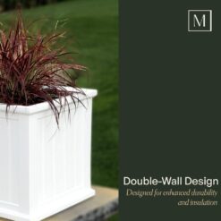 Mayne Cape Cod 20 in Square Self-Watering Black Polyethylene Planter