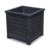 Mayne Lakeland 20in Square Self-Watering Black Polyethylene Planter