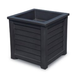 Mayne Lakeland 20in Square Self-Watering Black Polyethylene Planter