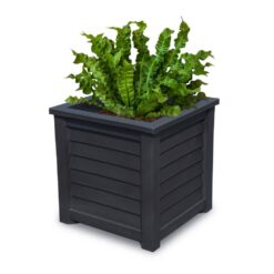 Mayne Lakeland 20in Square Self-Watering Black Polyethylene Planter