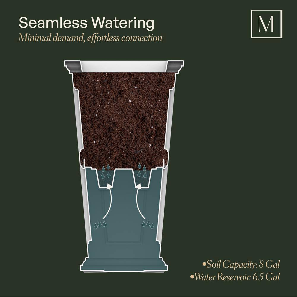 Mayne Fairfield 28 in. Tall Self-Watering Black Polyethylene Planter (2-Pack)