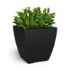 Mayne Kobi 24 in. x 24 in. Black Polyethylene Self-Watering Planter