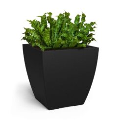 Mayne Kobi 24 in. x 24 in. Black Polyethylene Self-Watering Planter