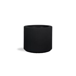 PolyStone Planters Baja Round 23 in. x 19 in. Black Composite Planter