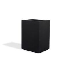 PolyStone Planters Cozumel Column 23 in. x 30 in. Black Composite Planter