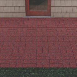 Vigoro 16 in. x 16 in. x 3/4 in. Black/Red Blended Dual-Sided Rubber Paver (60-Pack)