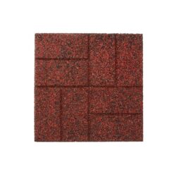 Vigoro 16 in. x 16 in. x 3/4 in. Black/Red Blended Dual-Sided Rubber Paver (60-Pack)