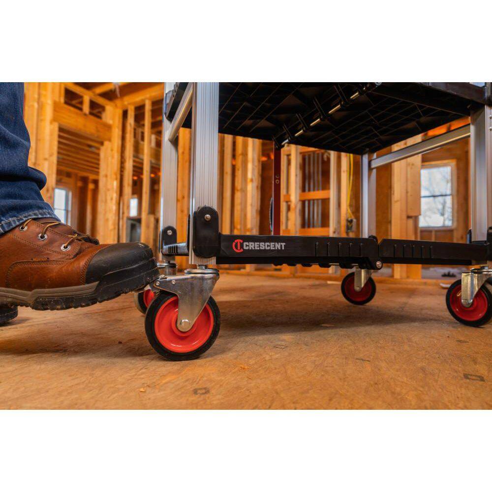 Crescent SITERUNNER 20 in. 3-Shelf Heavy Duty Folding Jobsite Cart with 300 lb. Capacity