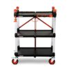 Crescent SITERUNNER 20 in. 3-Shelf Heavy Duty Folding Jobsite Cart with 300 lb. Capacity