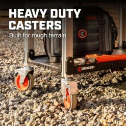 Crescent SITERUNNER 20 in. 3-Shelf Heavy Duty Folding Jobsite Cart with 300 lb. Capacity