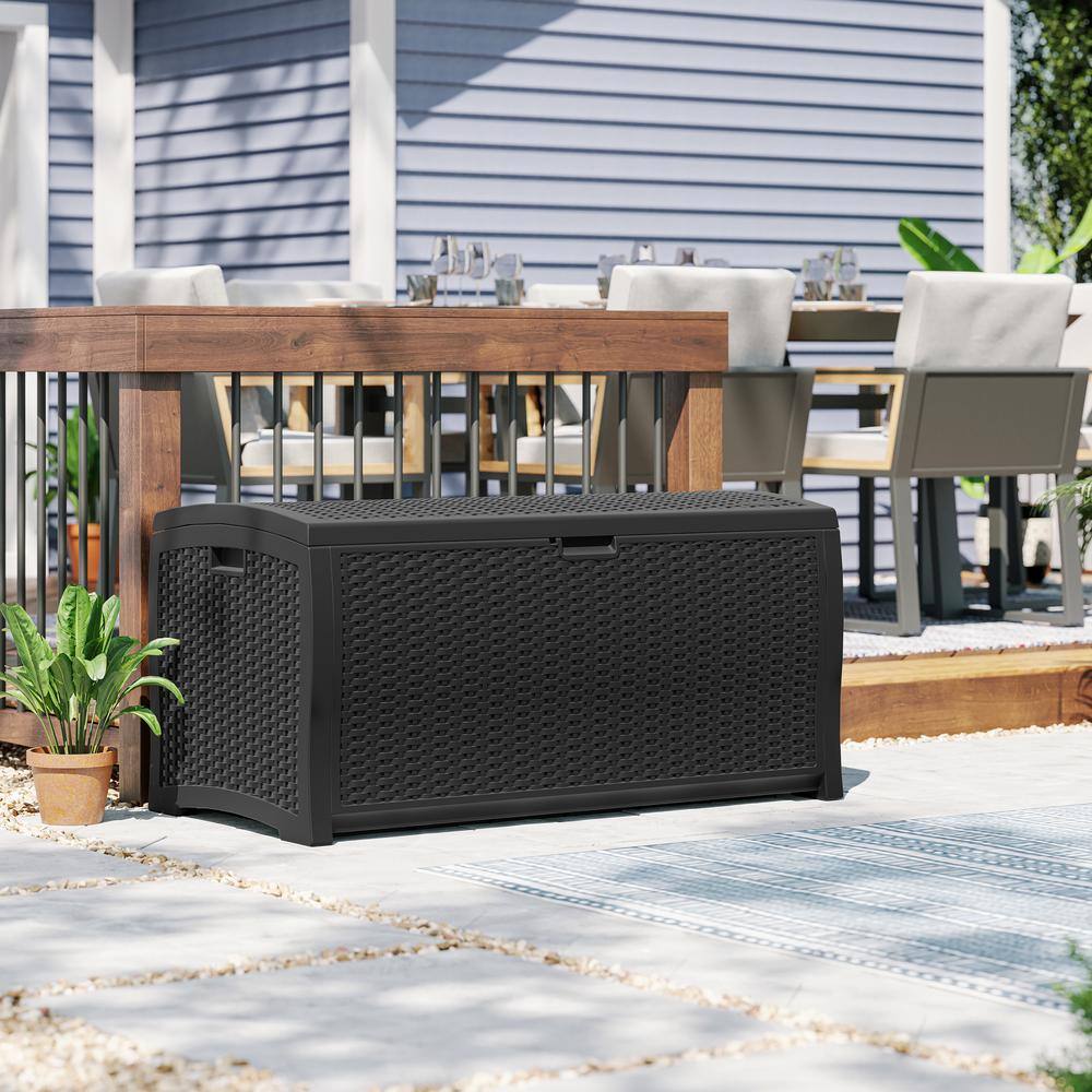 Suncast 99 Gal. Plastic Deck Box, Black