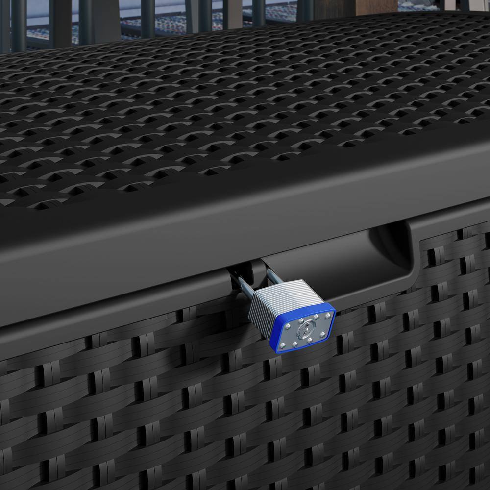 Suncast 99 Gal. Plastic Deck Box, Black
