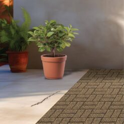 Vigoro 16 in. x 16 in. x 3/4 in. Black/Tan Blended Dual-Sided Rubber Paver (60-Pack)