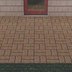 Vigoro 16 in. x 16 in. x 3/4 in. Black/Tan Blended Dual-Sided Rubber Paver (60-Pack)