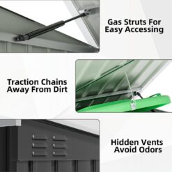 Tozey 70 in. W x 40 in. D x 52.5 in. H Galvanized Steel Horizontal Trash and Recycling Storage Shed for Trash Can Storage