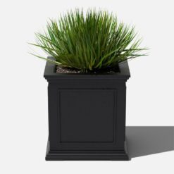 Veradek Brixton Series 20 in. Cube Black Plastic Planter