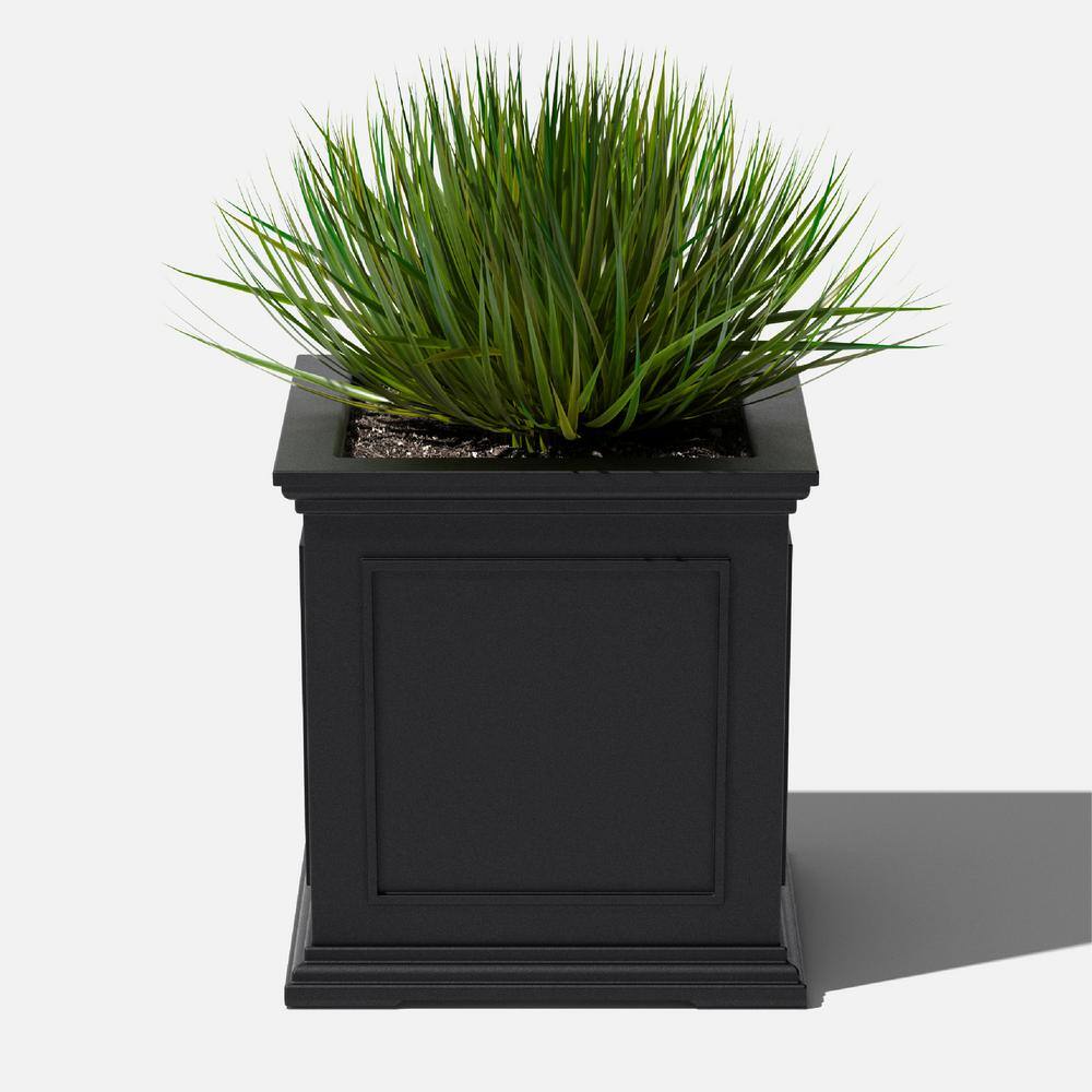 Veradek Brixton Series 20 in. Cube Black Plastic Planter