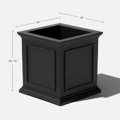 Veradek Brixton Series 20 in. Cube Black Plastic Planter