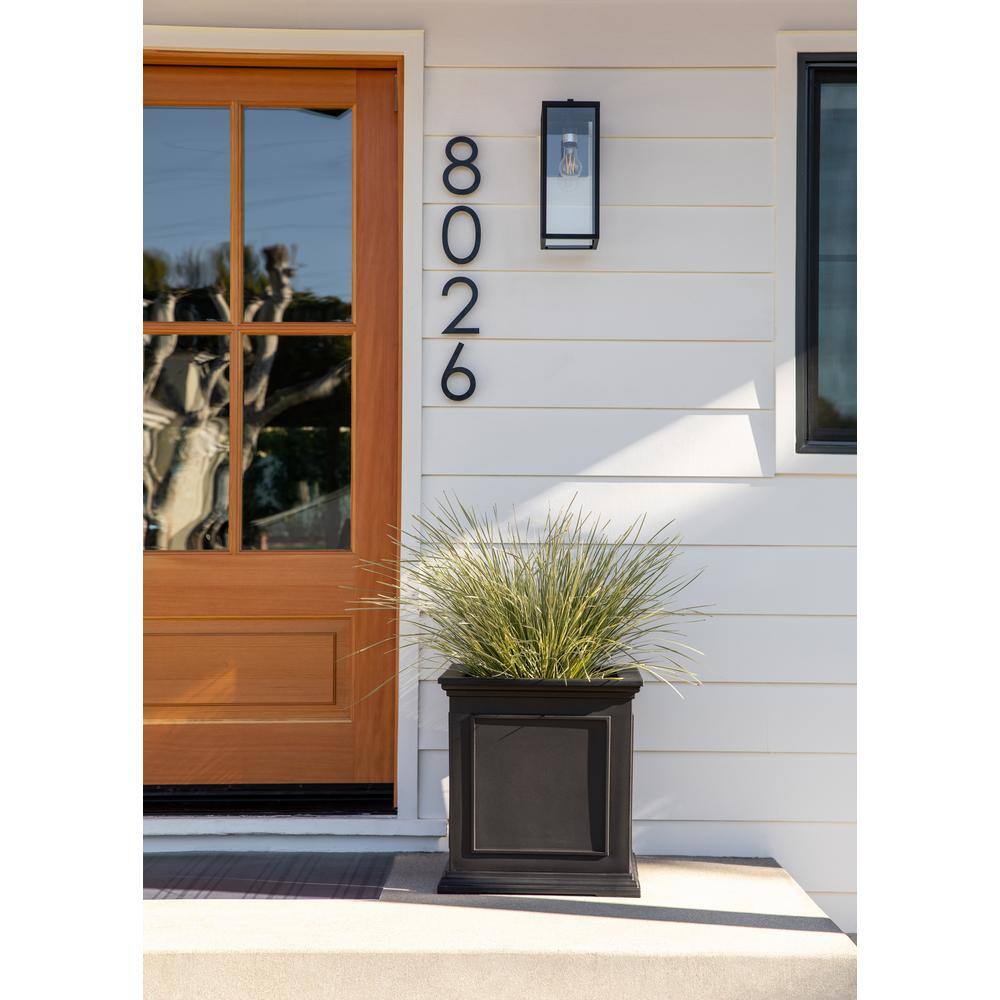 Veradek Brixton Series 20 in. Cube Black Plastic Planter
