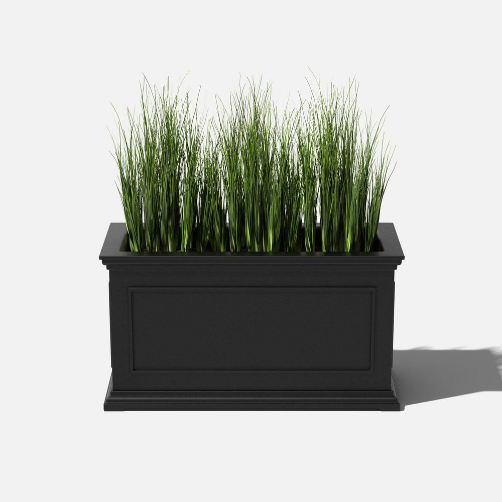 Veradek Brixton Series 33 in. L Black Plastic Planter