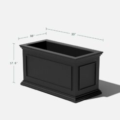 Veradek Brixton Series 33 in. L Black Plastic Planter