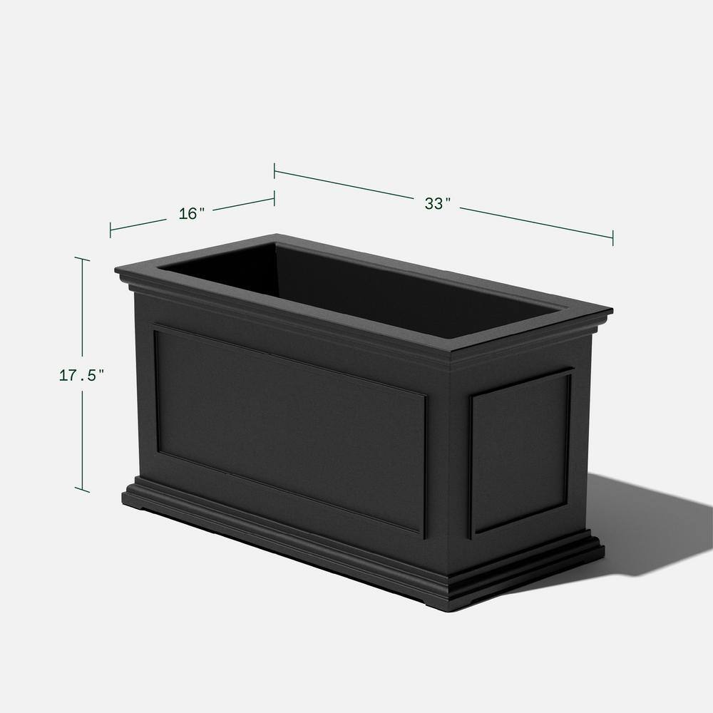 Veradek Brixton Series 33 in. L Black Plastic Planter