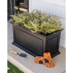 Veradek Brixton Series 33 in. L Black Plastic Planter