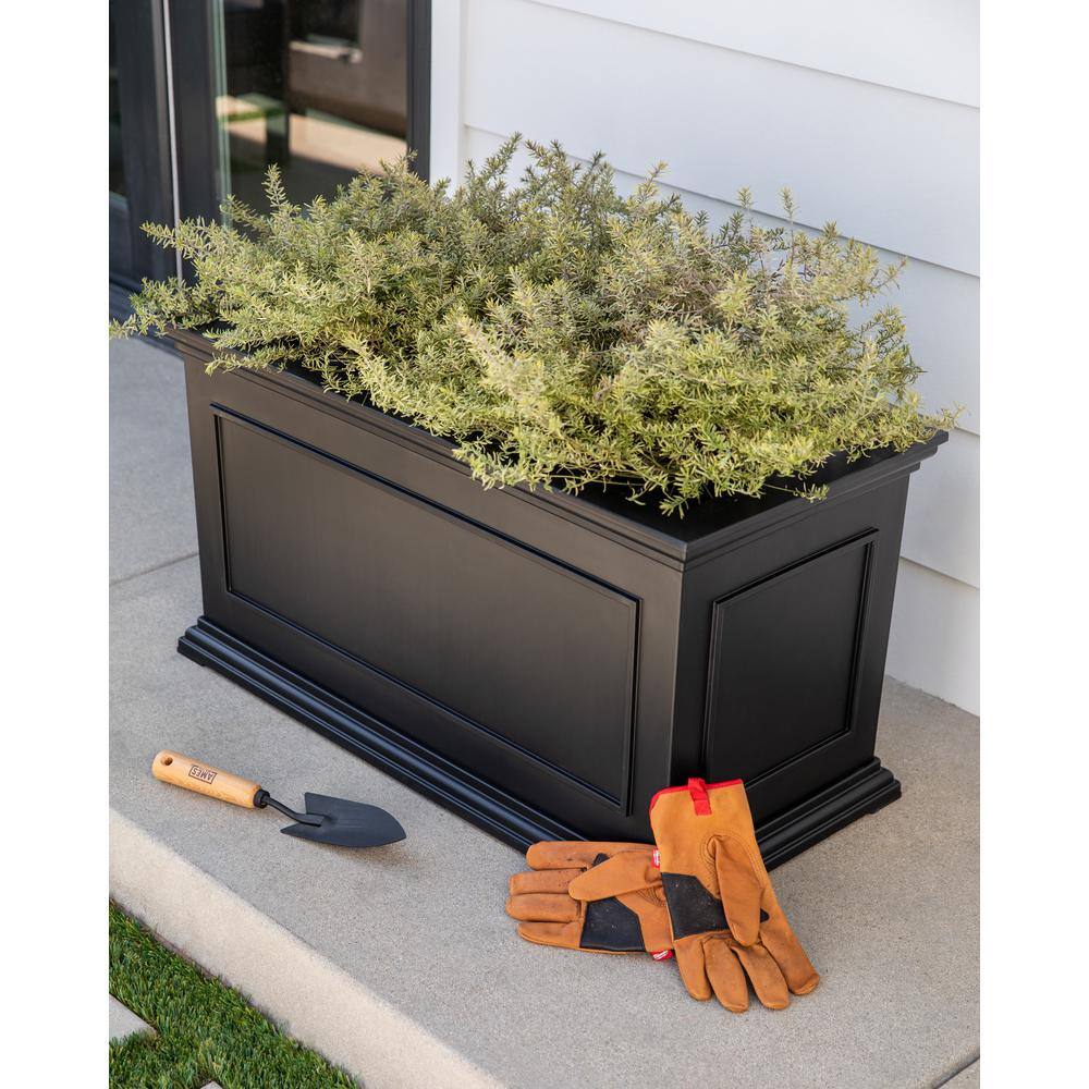 Veradek Brixton Series 33 in. L Black Plastic Planter