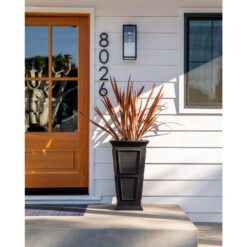 Veradek Brixton Series 26 in. Tall Black Plastic Planter (2-Pack)